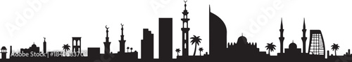 Al Ain City Skyline UAE Architecture Illustration. design Vector black silhouette