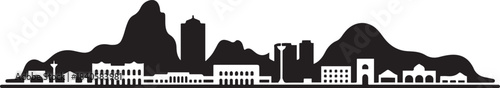 Ipoh Skyline Malaysian. design Vector black silhouette