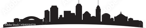 Adelaide skyline silhouette. Adelaide, Australia. Vector illustration. design Vector black silhouette