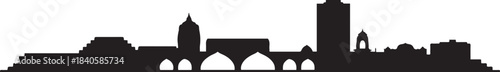 Ahmedabad India Skyline Silhouette City Minimalist. design Vector black silhouette