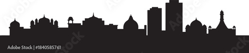 Ahmedabad India Skyline Silhouette City Minimalist. design Vector black silhouette