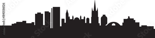 Sheffield Skyline Silhouette UK Landmark. design Vector black silhouette
