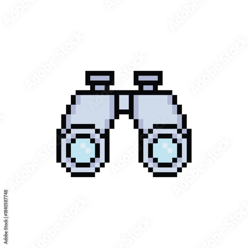 pixel art binoculars 8 bit vector icon for computer game logo	