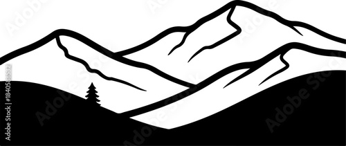 Summer Mountain Landscape Illustration