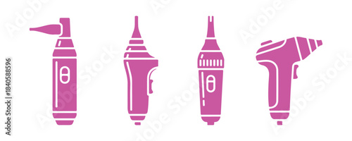 Basic Electric pore vacuum blackhead remover available in 4 distinct designs. Vector illustration