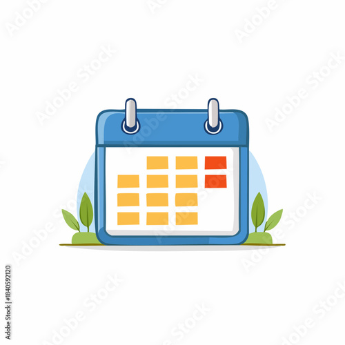 Calendar Reminder with Marked Dates and Simple Greenery for Scheduling and Planning