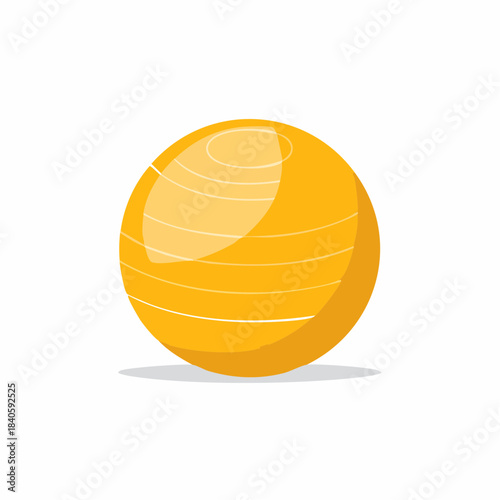 Yellow Exercise Ball: Gym Tool for Yoga, Pilates, and Strength Training Equipment for Home Fitness