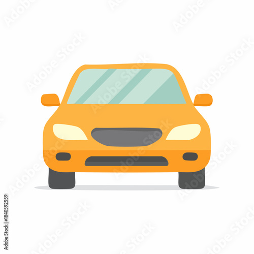 Orange sedan vector illustration for transportation and travel needs, simple flat design, vehicle concept for business and personal use