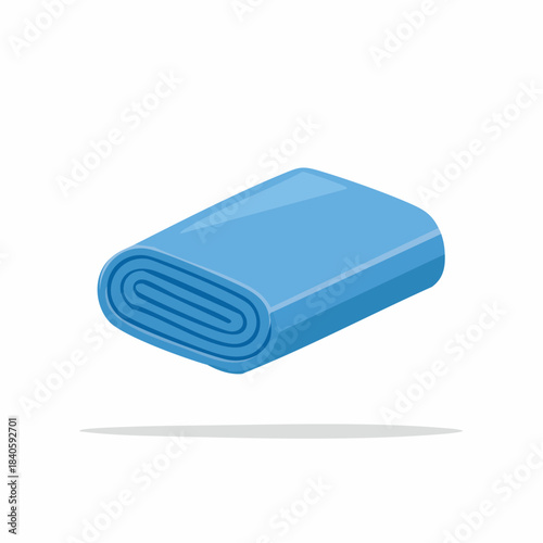 Rolled Blue Towel Clean Fabric Comfort Convenience Bathing Hygiene Spa Accessory Isolated Object