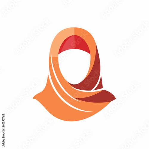 Islamic Headdress or Headscarf Colorful Icon Design, Symbol of Muslim Modesty, Cultural Apparel