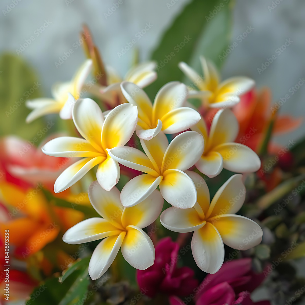Naklejka premium frangipani flower on tree