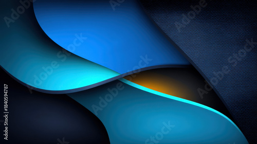 Blue abstract background vector with fluid shapes