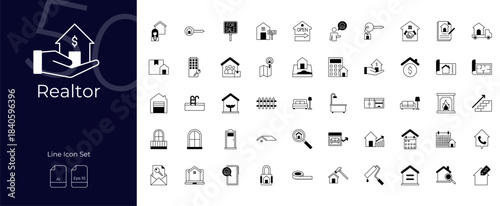Realtor Duotone Editable Icons set