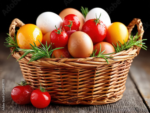 Farm fresh eggs basket