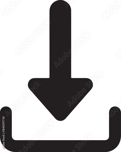 Download button arrow icon symbol graphic sign for file transfer website application
