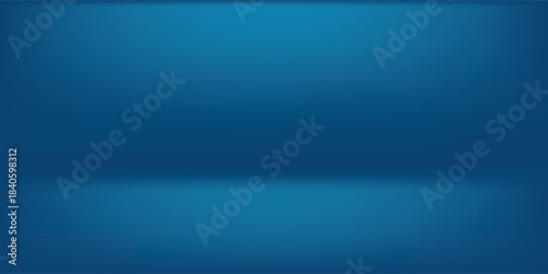 Dark blue studio space. Dark Limbo background. Abstract 3D background for product presentation. Minimalist wall view.