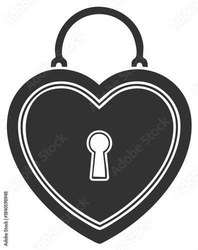 Heart Shaped Padlock With Keyhole Symbol of Love Security and Romance Vector Illustration