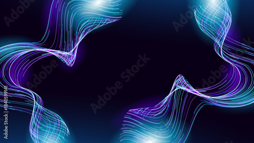 Science Research AI Dots Data Flow Particles Background. Digital Neural Network. Concept of Artificial Intelligence Technology, Machine Learning. Digital Communication. Vector Illustration.