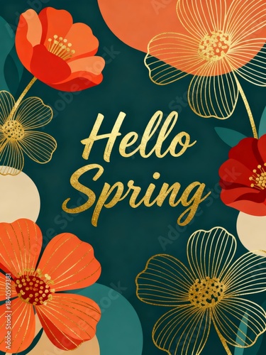 A vibrant illustration featuring colorful flowers with the text 