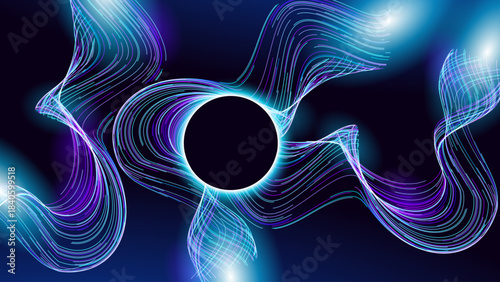 Science Research AI Dots Data Flow Particles Background. Digital Neural Network. Concept of Artificial Intelligence Technology, Machine Learning. Digital Communication. Vector Illustration.