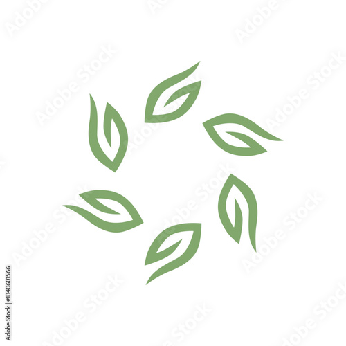 GREEN LEAVES BIO ECO SIGN SYMBOL LOGO VECTOR
