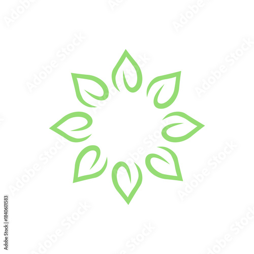 GREEN LEAVES BIO ECO SIGN SYMBOL LOGO VECTOR