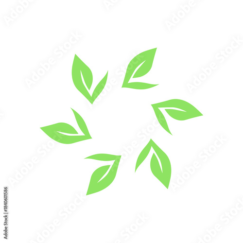GREEN LEAVES BIO ECO SIGN SYMBOL LOGO VECTOR