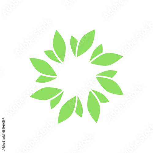 GREEN LEAVES NATURAL BIO ECO PRODUCT ORGANIC FARMING SIGN SYMBOL LOGO VECTOR