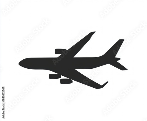 plane silhouette , black an...