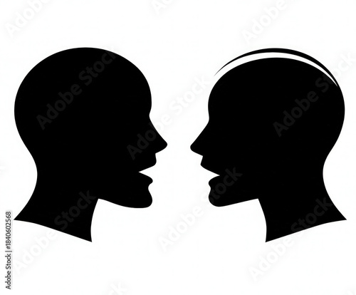 silhouette talking , black ...