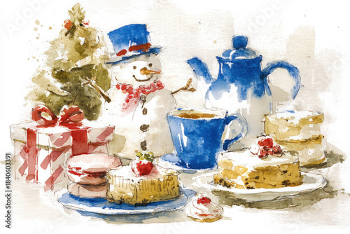 simple Christmas watercolor...
