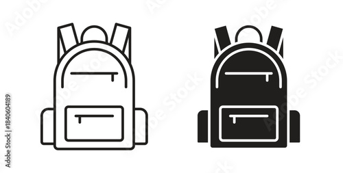 School bag icon isolated vector Illustration. Vector pictogram for web and app