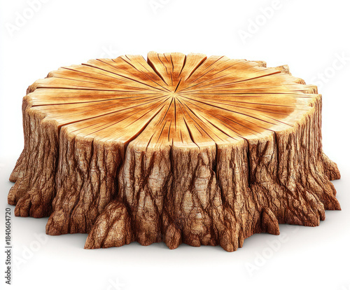 Tree trunk isolated on white