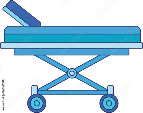 Medical Hospital Stretcher Adjustable Bed Vector