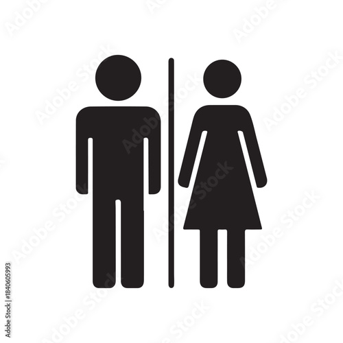 Washroom silhouette icon vector flat design on white background