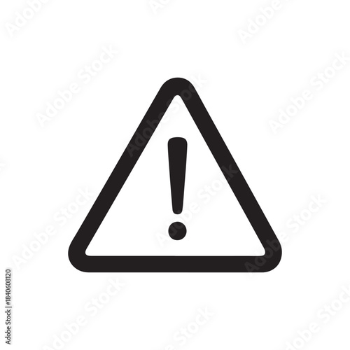 Warning sign silhouette icon vector flat design