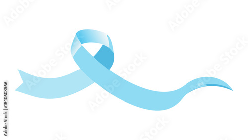 Elegant light blue ribbon icon symbolizing health awareness, compassion, and support for crucial medical conditions and community initiatives globally