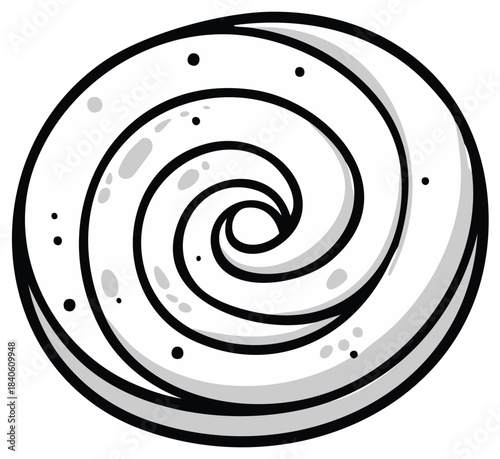 Hypnotic Swirl Monochrome Abstract Spiral Vector Illustration