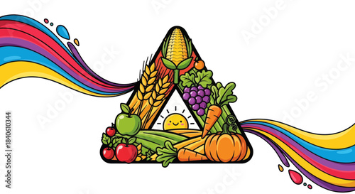 Healthy Crop Diversity, A Colorful Celebration of Fresh Harvest Season and Abundance