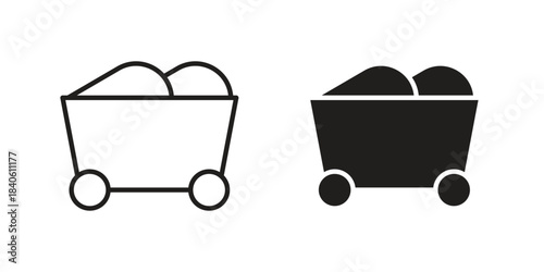 Raw material icon doodle set. editable outline stroke vector eps