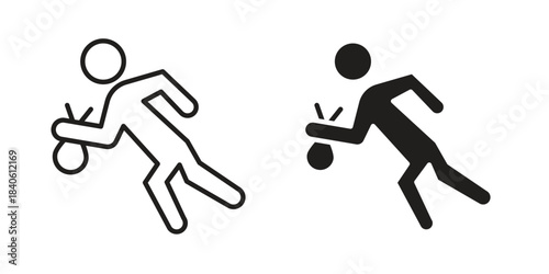 Robbery icon doodle set. editable outline stroke vector eps