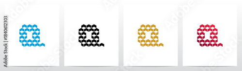 Chevrons Cubes Boxes with Negative Space Letter Initial Logo Design Q