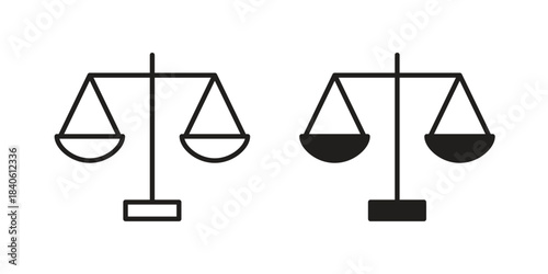 Scale icon doodle set. editable outline stroke vector eps
