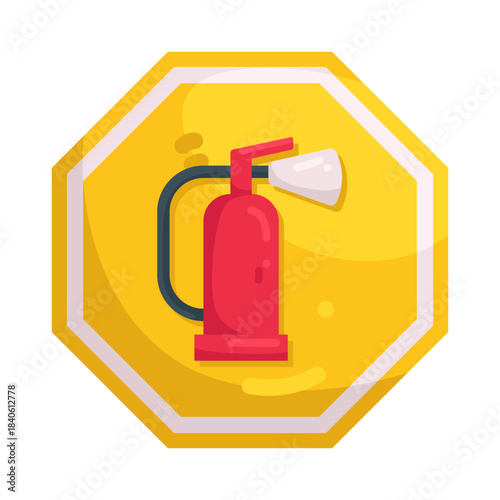 Illustration of Fire Extinguisher Sign 