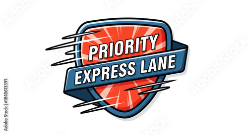 Express Lane Symbol Providing Fast Track and Top Tier Service with Priority for Rapid Access