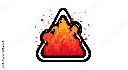 Fiery Triangle: An Energetic Icon Igniting Dynamic Design Elements for Creative Projects