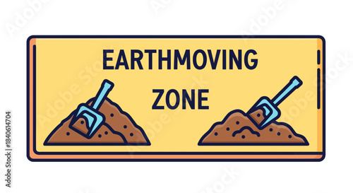 Earthmoving Zone Illustration Suggests Building Site, Construction, Earthworks, And Projects