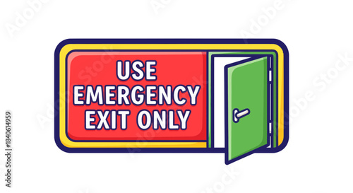 Emergency Exit Sign Illustrates Safety Regulations and Guidance For Evacuation Procedures