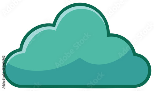 Teal Cloud Icon for Weather Forecast, Data Storage, and Graphic Design Projects