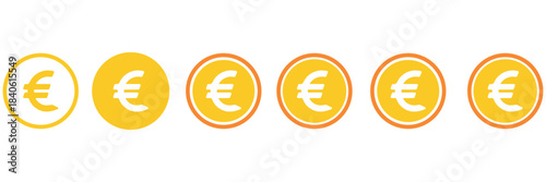 Dollar and Euro Currency Icon Set – Minimalist Financial Symbols, Money Graphics, Banking and Economic Vector Illustration, Currency Signs, Financial App Icons, Economic Infographics, Clean Vector Des